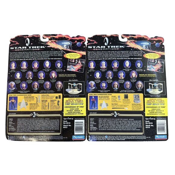 Star Trek Action Figures Generations Geordi LaForge & Jean-Luc Picard Pre-Owned - Picture 2 of 10